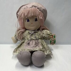 Vintage Plush Doll 1992 New With Tags Pink Hair Floral Dress.  PA 3305.‎ Rare!